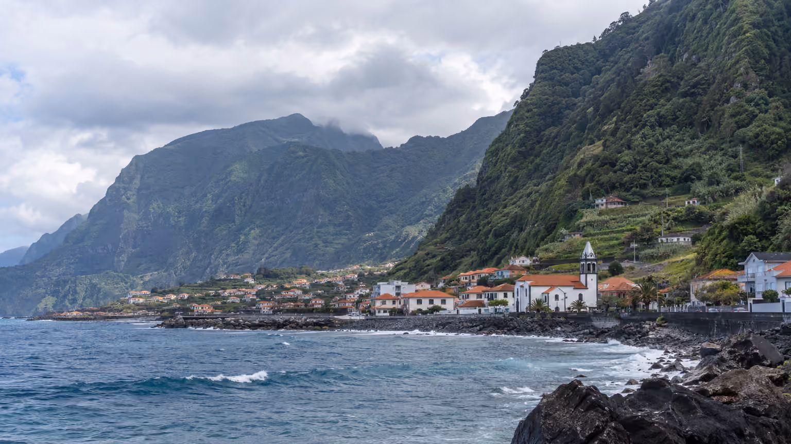 The coastal village of Sao Vicente on Madeira's north shore